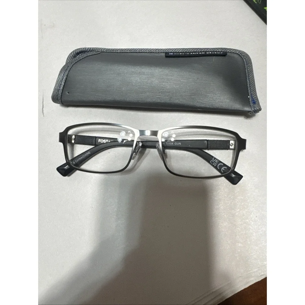 Foster Grant Ti-TECH Ti Titanium Square Men's Glasses Black 55-17 - 140
